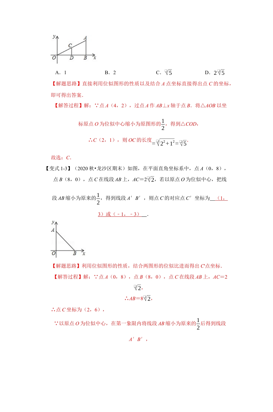 浙教版九年级数学上学期-专题4.6 图形的位似变换（解析版）.docx_第3页