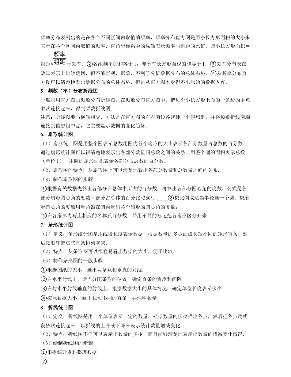 浙教版七年级数学下册-知识点总结-第14讲数据与统计图表（核心考点讲与练）-（解析版）.docx_第2页