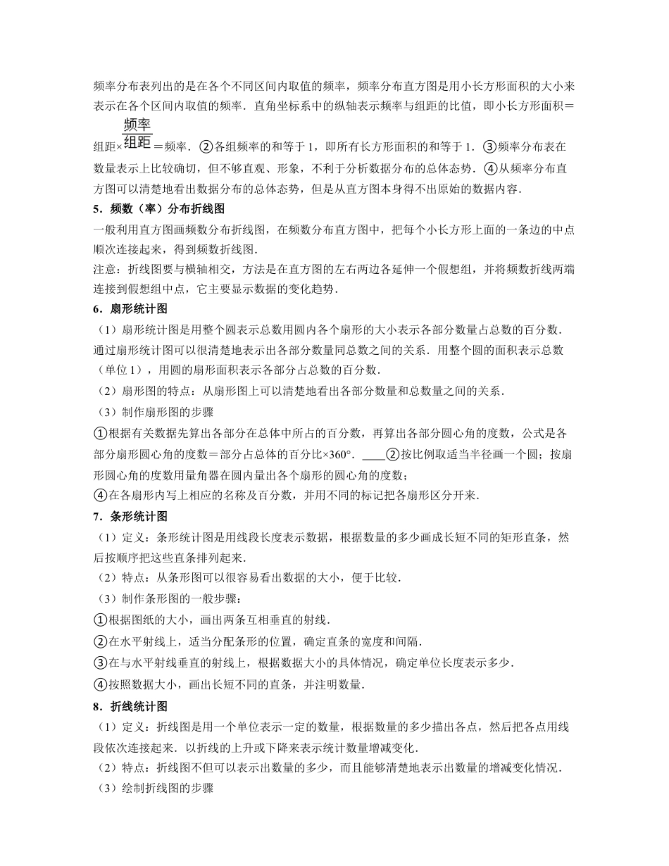 浙教版七年级数学下册-知识点总结-第14讲数据与统计图表（核心考点讲与练）-（原卷版）.docx_第2页