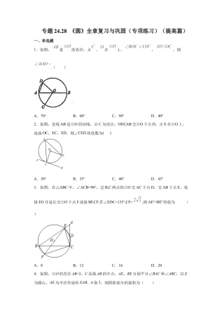 专题24.28 《圆》全章复习与巩固（专项练习）（提高篇）-九年级数学上册基础知识专项讲练（浙教版）.docx