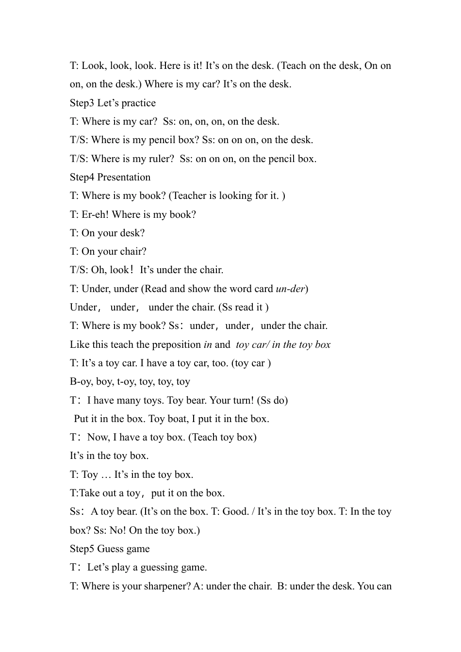 人教PEP三年级下Unit 4教案(英文版).docx_第2页