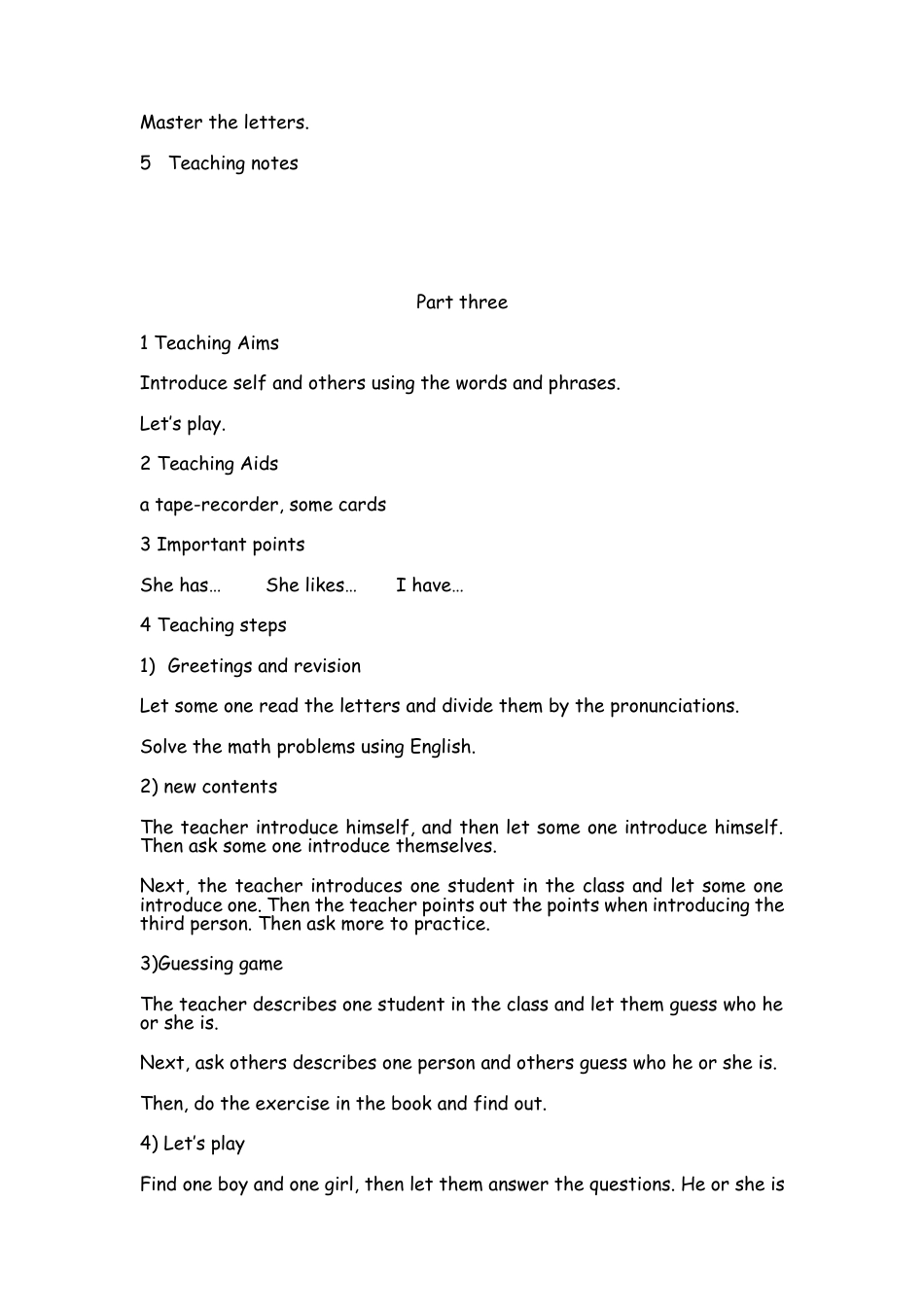 人教pep四年级上册-Recycle 1 单元教案 2（全英）.docx_第3页