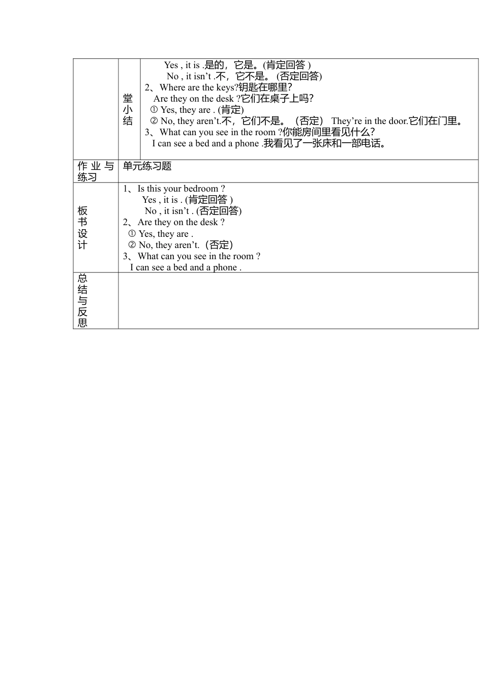 人教pep四年级上册-Unit 4 导学案 1.docx_第2页