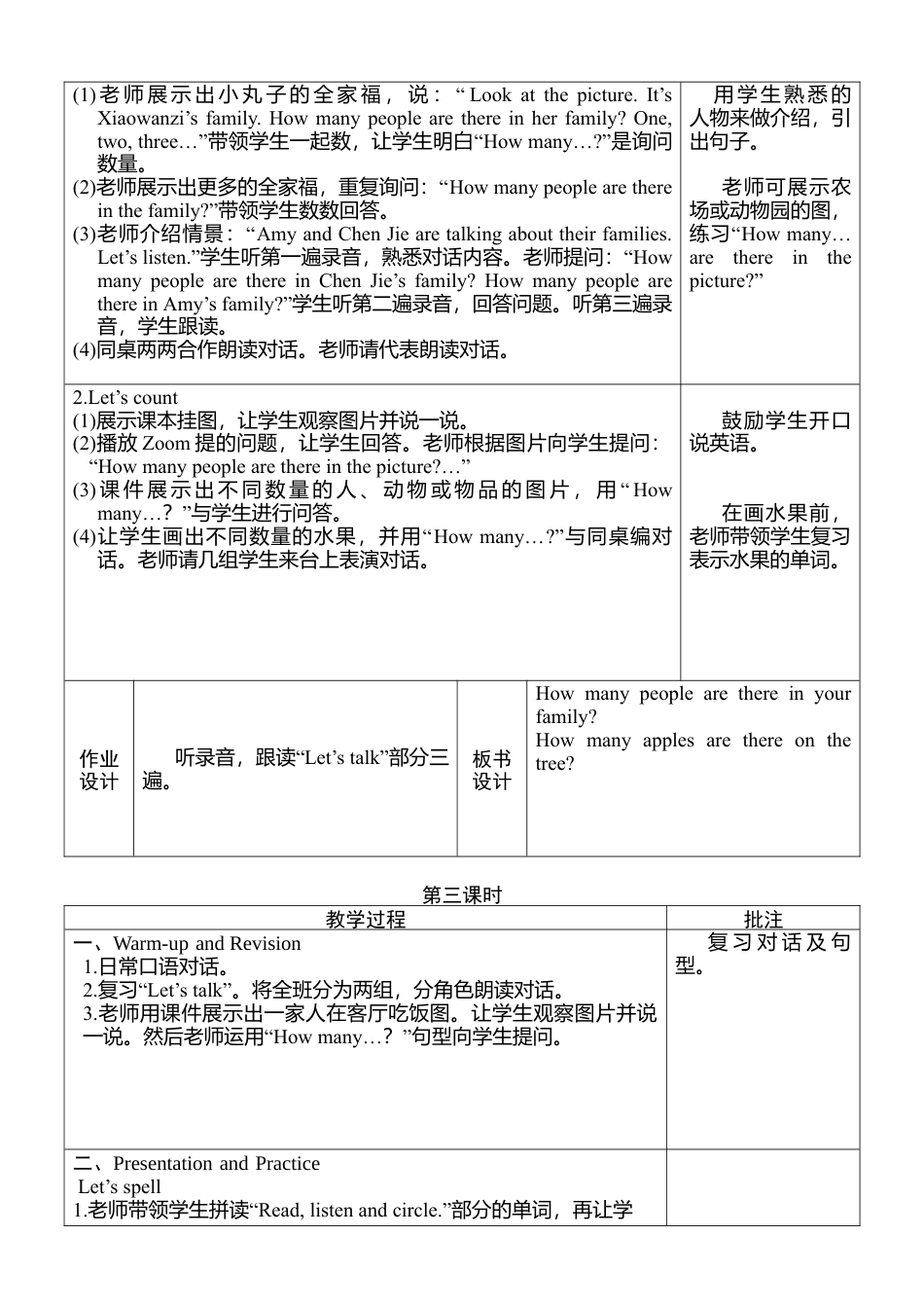 人教pep四年级上册-Unit 6 图表式单元教案.docx_第3页