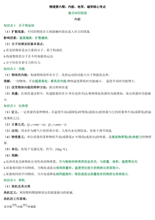 2026中考冲刺物理第6期：内能、电学、磁学核心考点.pdf