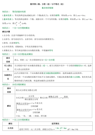 2026中考冲刺数学第2期：方程（组）与不等式（组）.pdf