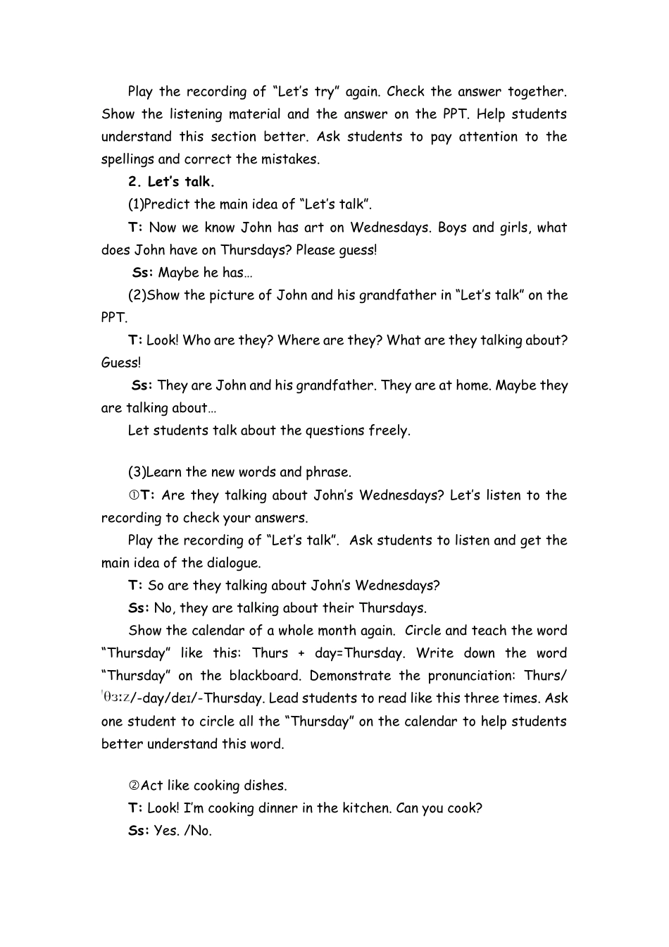 人教PEP英语五年级上册-Part A Let’s try & Let’s talk 教案.docx_第3页