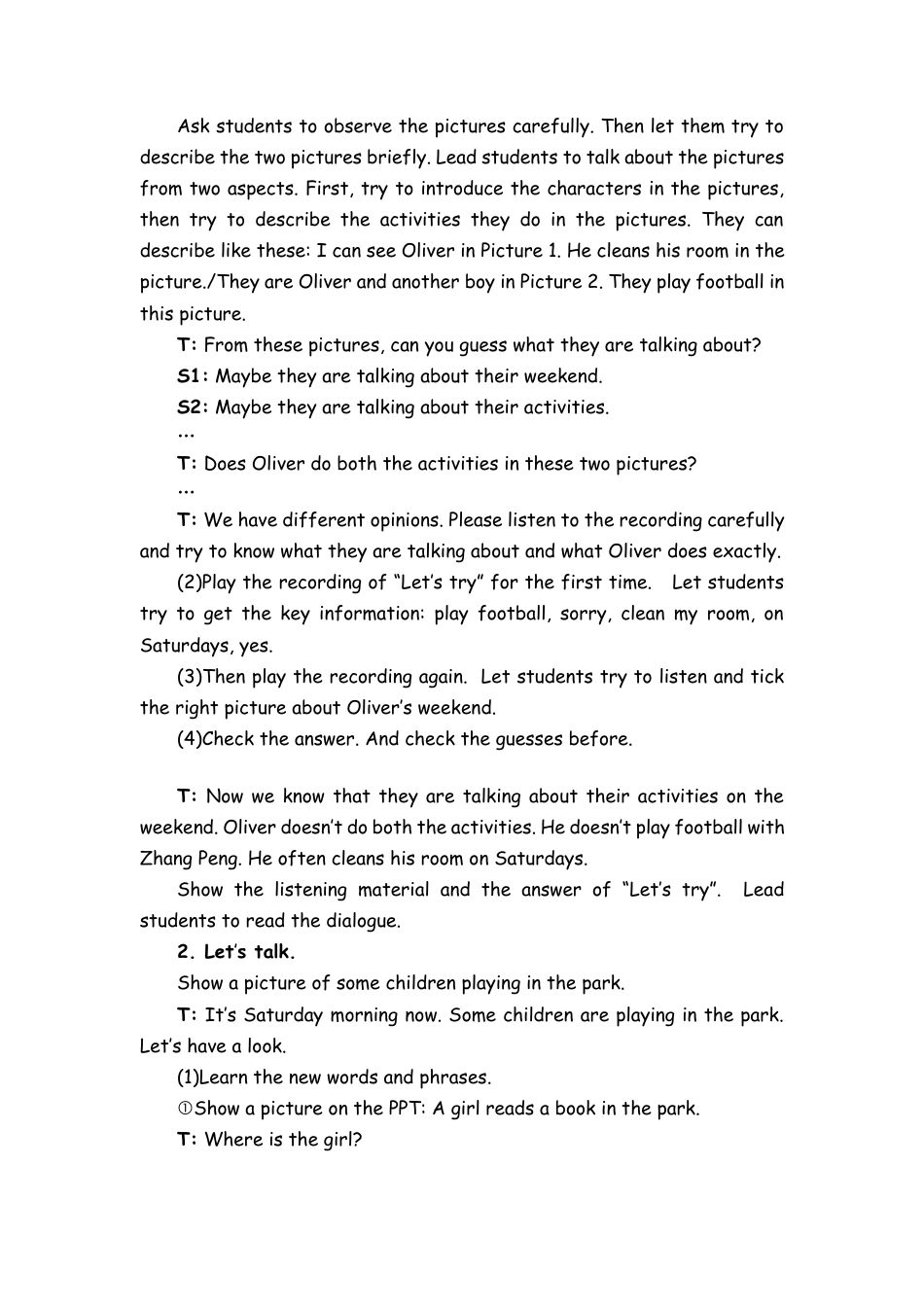 人教PEP英语五年级上册-Part B Let’s try & Let’s talk  教案 (2).docx_第2页