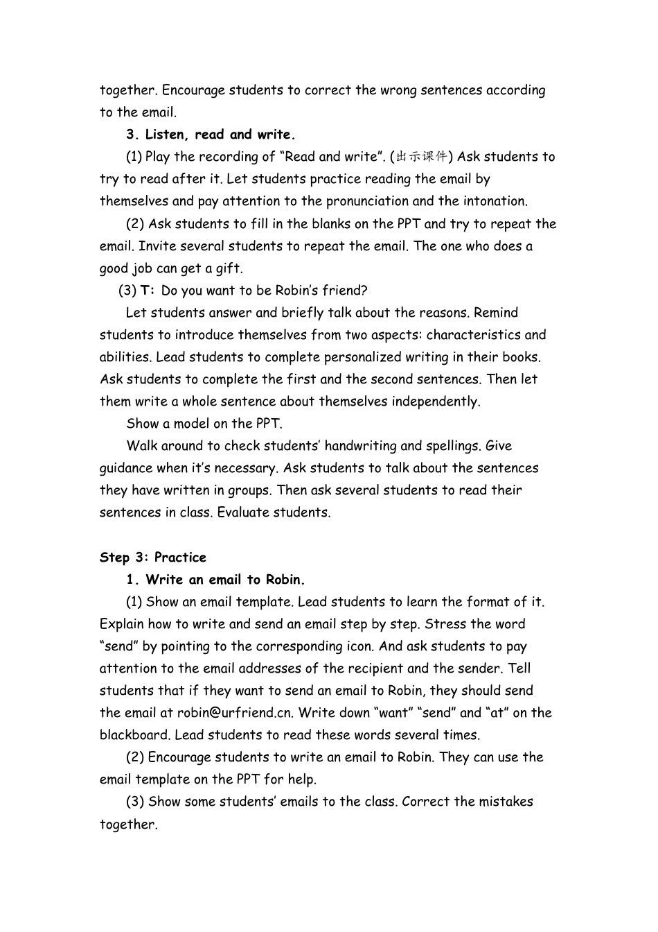 人教PEP英语五年级上册-Part B Read and write & Let’s check &  教案.docx_第3页