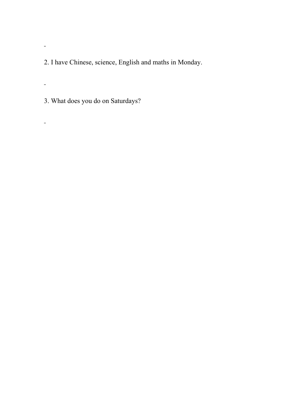 人教PEP英语五年级上册-Unit 2 My week Part B同步练习（无答案）.docx_第3页