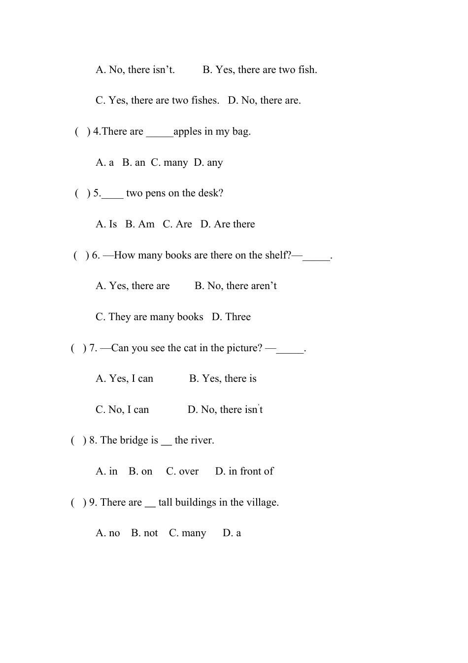 人教PEP英语五年级上册-Unit 6 In a nature park Part B  同步练习（无答案）.docx_第3页