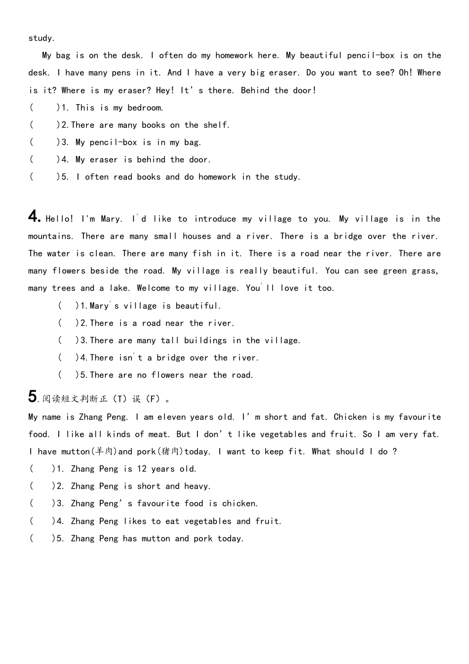 人教PEP英语五年级上册阅读理解.docx_第2页