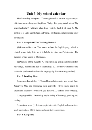 人教PEP英语五年级下册-Unit 3 B Let's learn&Read and Write（全英文说课稿）.docx