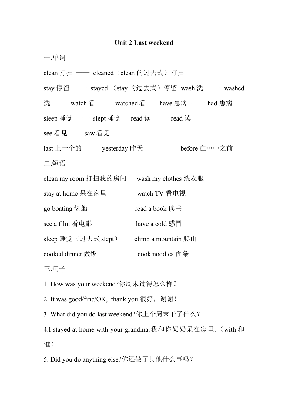 人教版小学英语六年级下册-Unit 2单元知识梳理（2）.docx_第1页