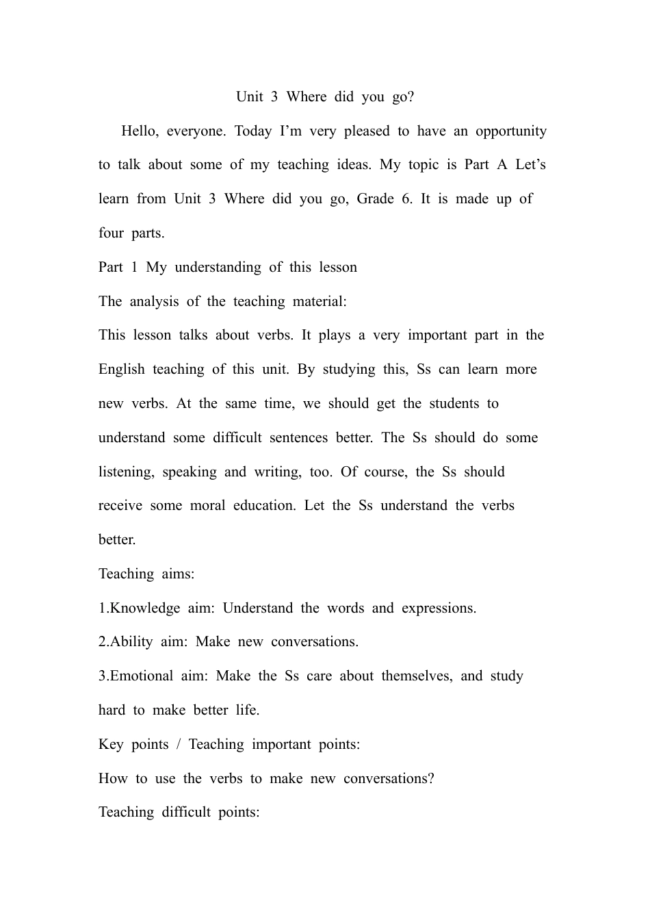 人教版小学英语六年级下册-Unit 3 A Let's learn 英文说课稿.docx_第1页