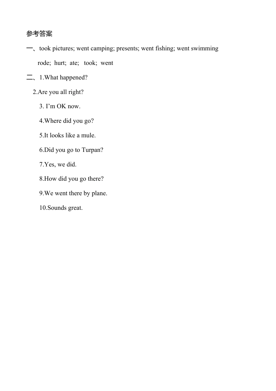 人教版小学英语六年级下册-Unit 3 四会词汇和重点句子练习.docx_第3页