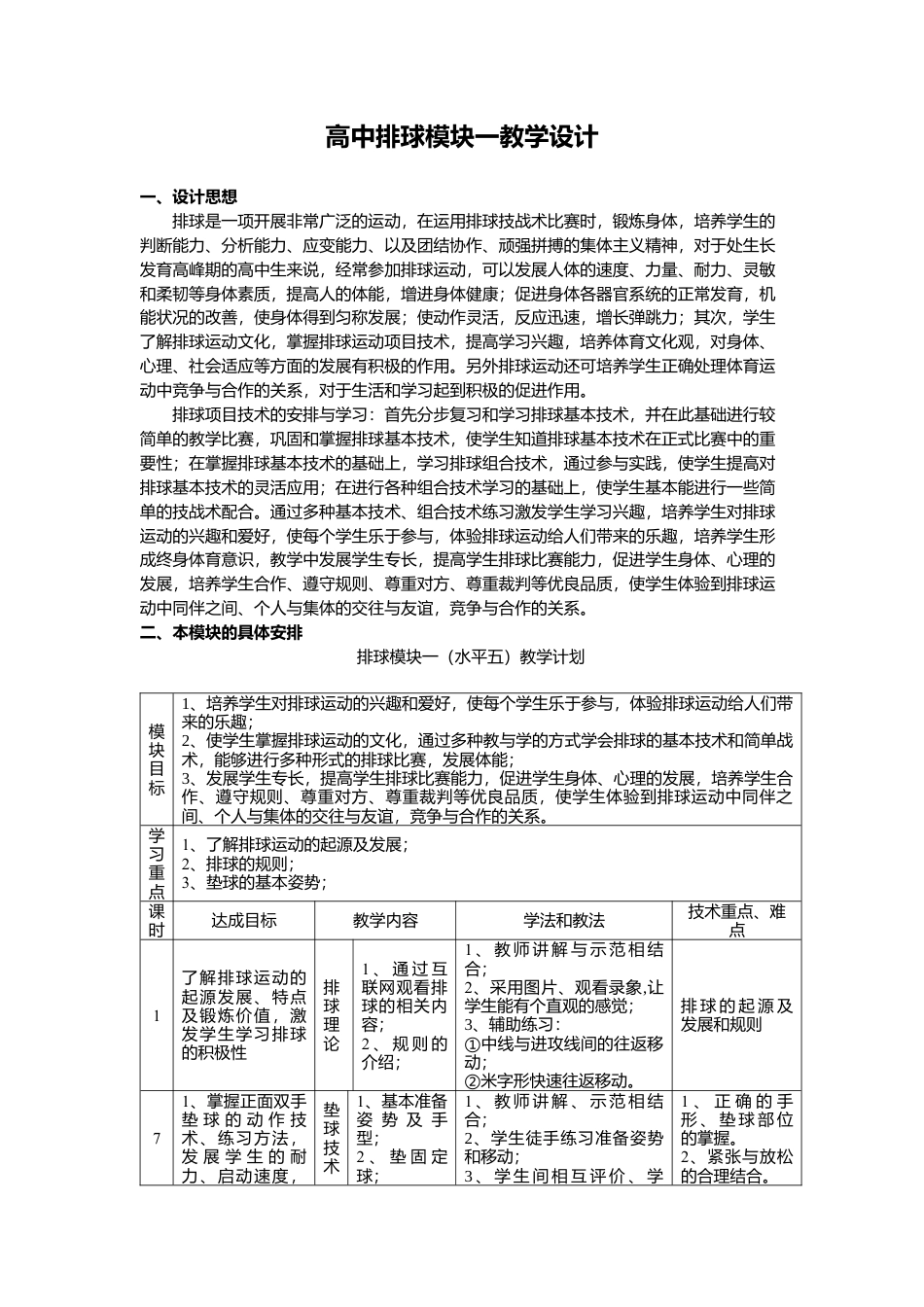 17-高中排球模块一教学设计.docx_第1页