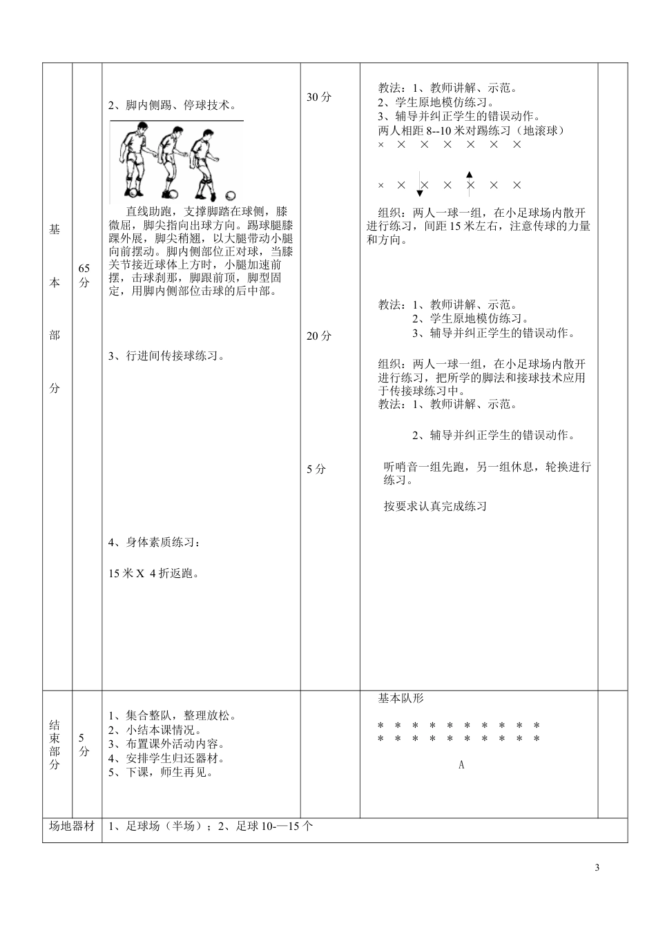 大学体育足球课教案(27课时).docx_第3页