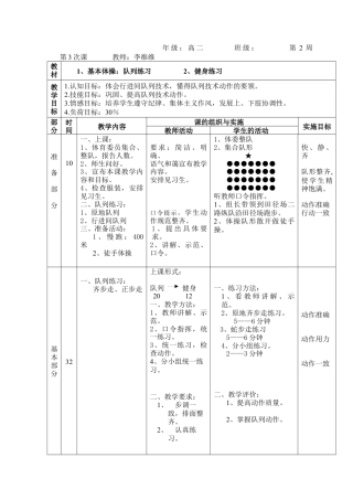 高二年级全年体育与健康教案合集.docx
