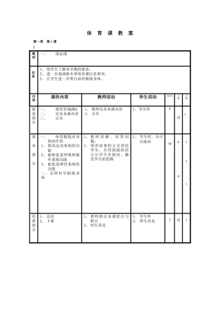 高二年级体育课教案.docx