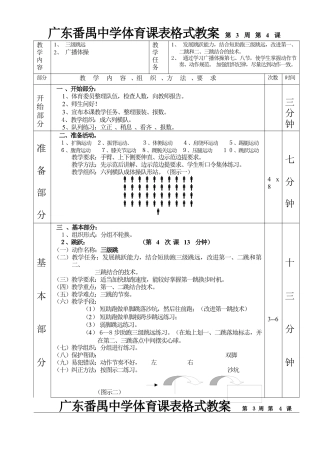 高二体育三级跳远第四课表格式教案.docx