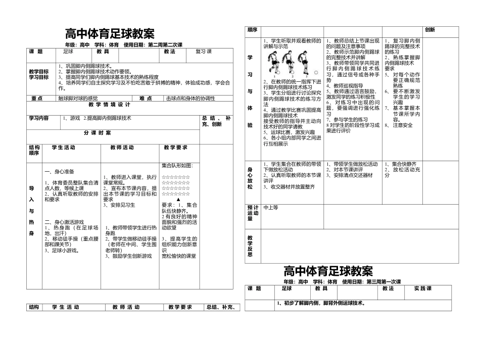 高中体育足球教案（12周）.docx_第2页