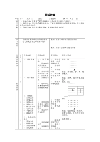 高中网球第一节课教案(正式版).docx