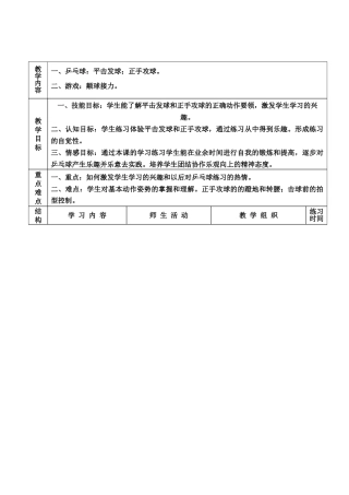 体育乒乓球教案-高中.docx