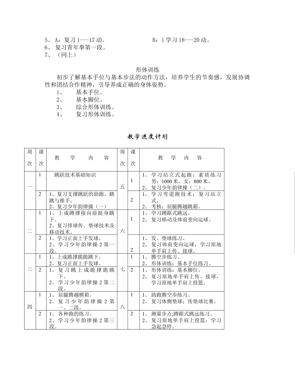 八年级第一学期体育全册单元教学计划及全册教案.docx_第3页