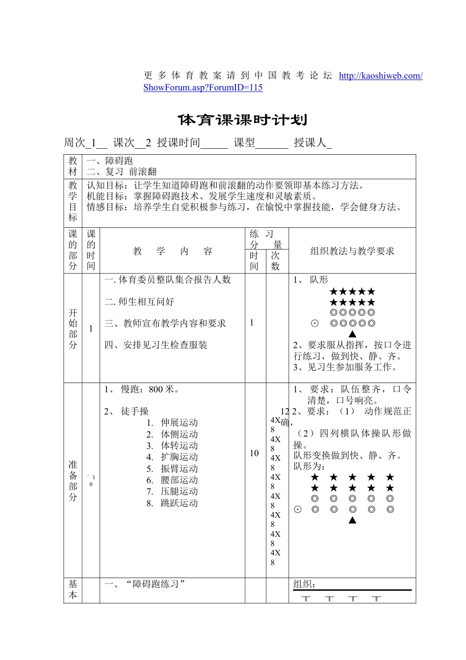 初二体育课全套教案.docx_第2页