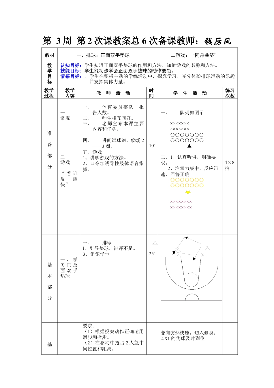 初三《体育与健康》教案-第 3周 第2次课教案总6次备课教师.docx_第1页