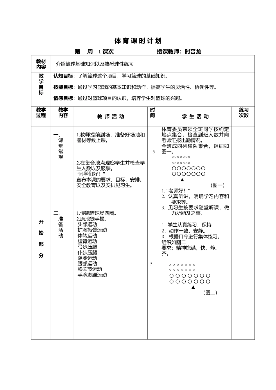 初一篮球课时教案.docx_第1页