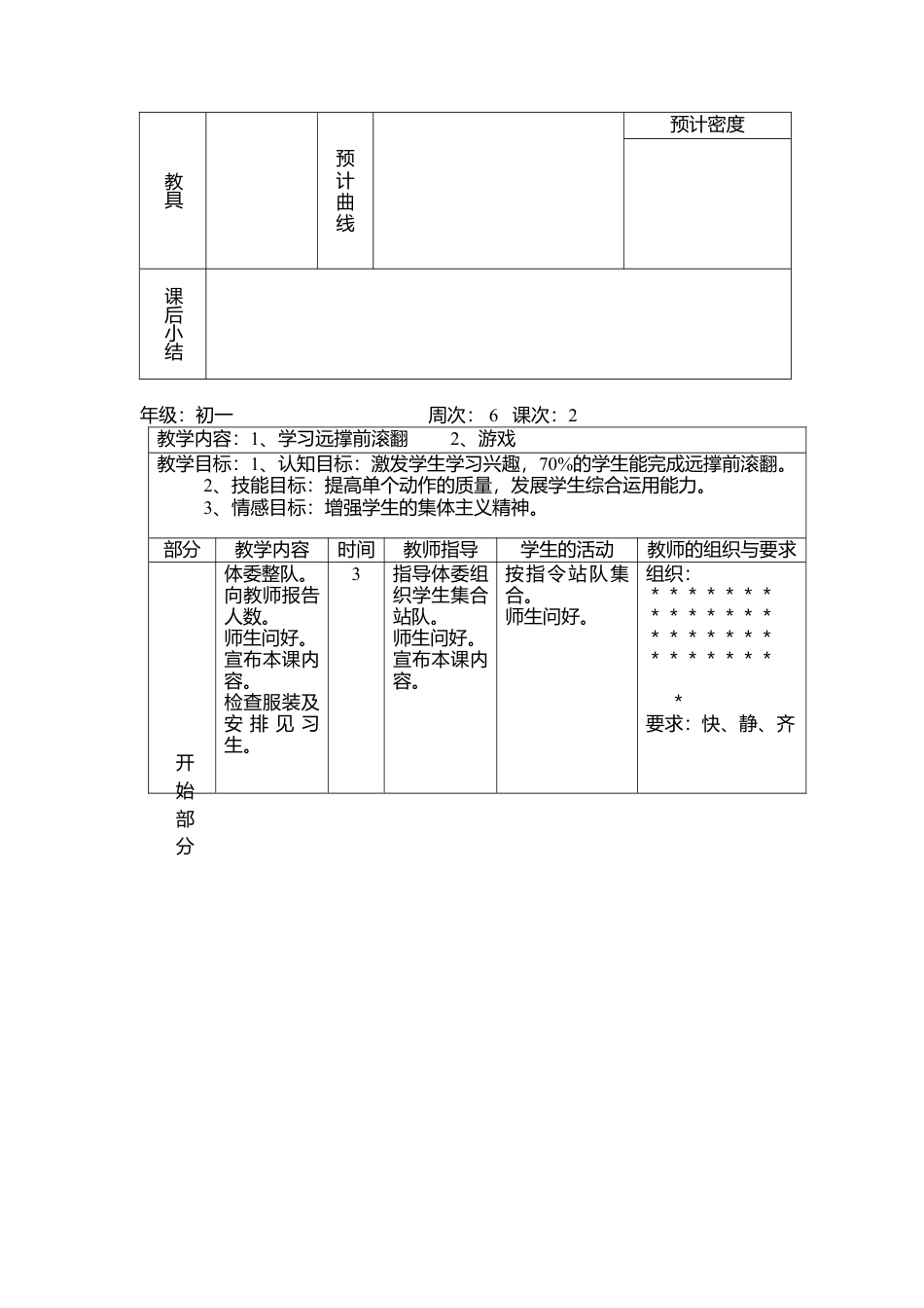初一年级第一学期体育教案全集.docx_第3页