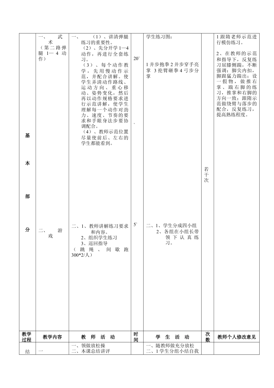 初中八年级体育课教案第14周第1次课教案总27次备课教师.docx_第2页