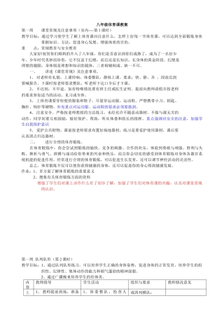 初中八年级体育课教案全集教案1.docx