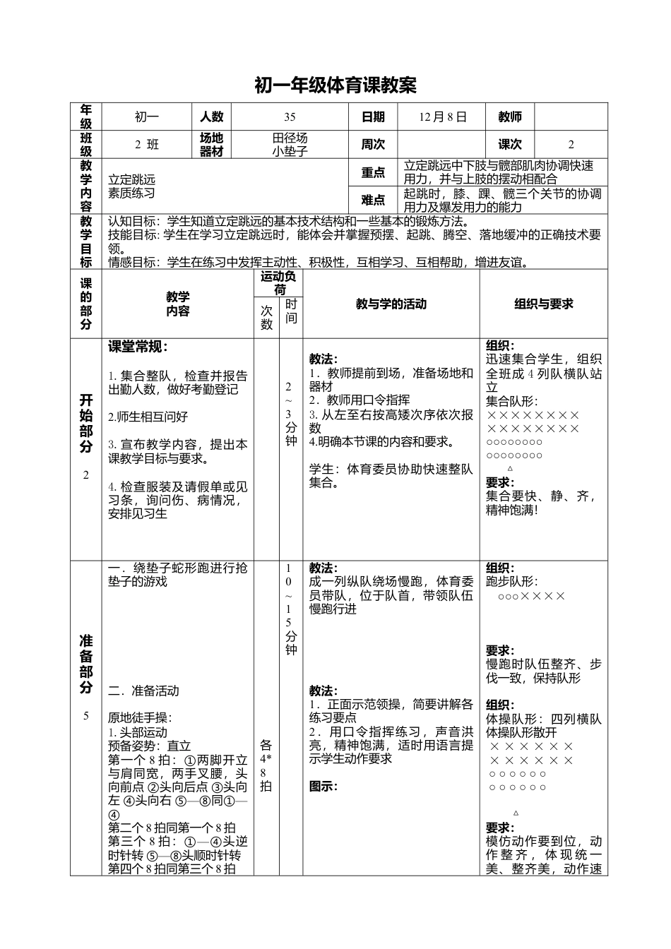 初中精品公开课立定跳远教案.docx_第1页