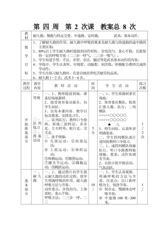 初中九年级体育课教案-教案8.docx