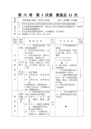 初中九年级体育课教案-教案11.docx