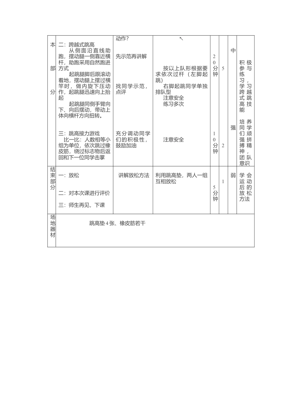 初中跨越式跳高教案1.docx_第2页