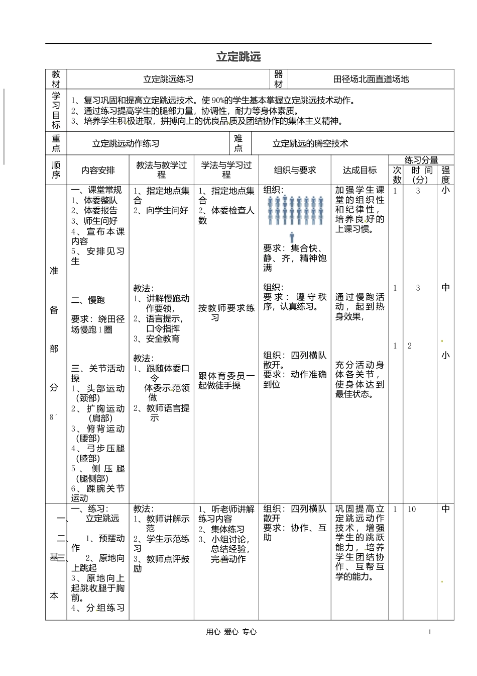 九年级体育《立定跳远》教案.docx_第1页