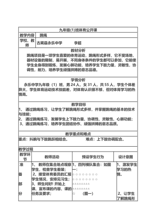 九年级体育《跳绳》公开课教案.docx