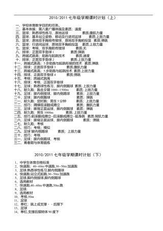 七、八年级体育与健康课时计划.docx