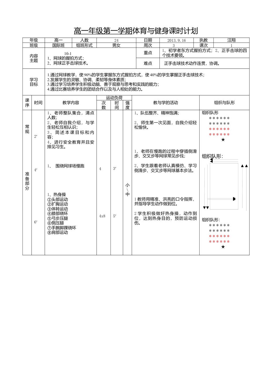 网球初级班级教案.docx_第1页