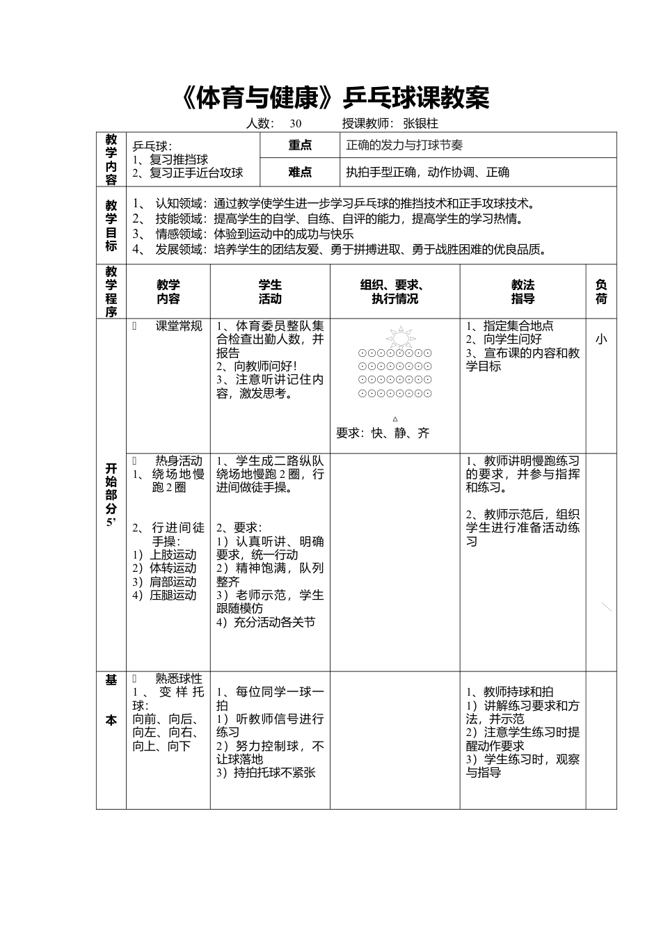 《体育与健康》乒乓球课教案.docx_第1页