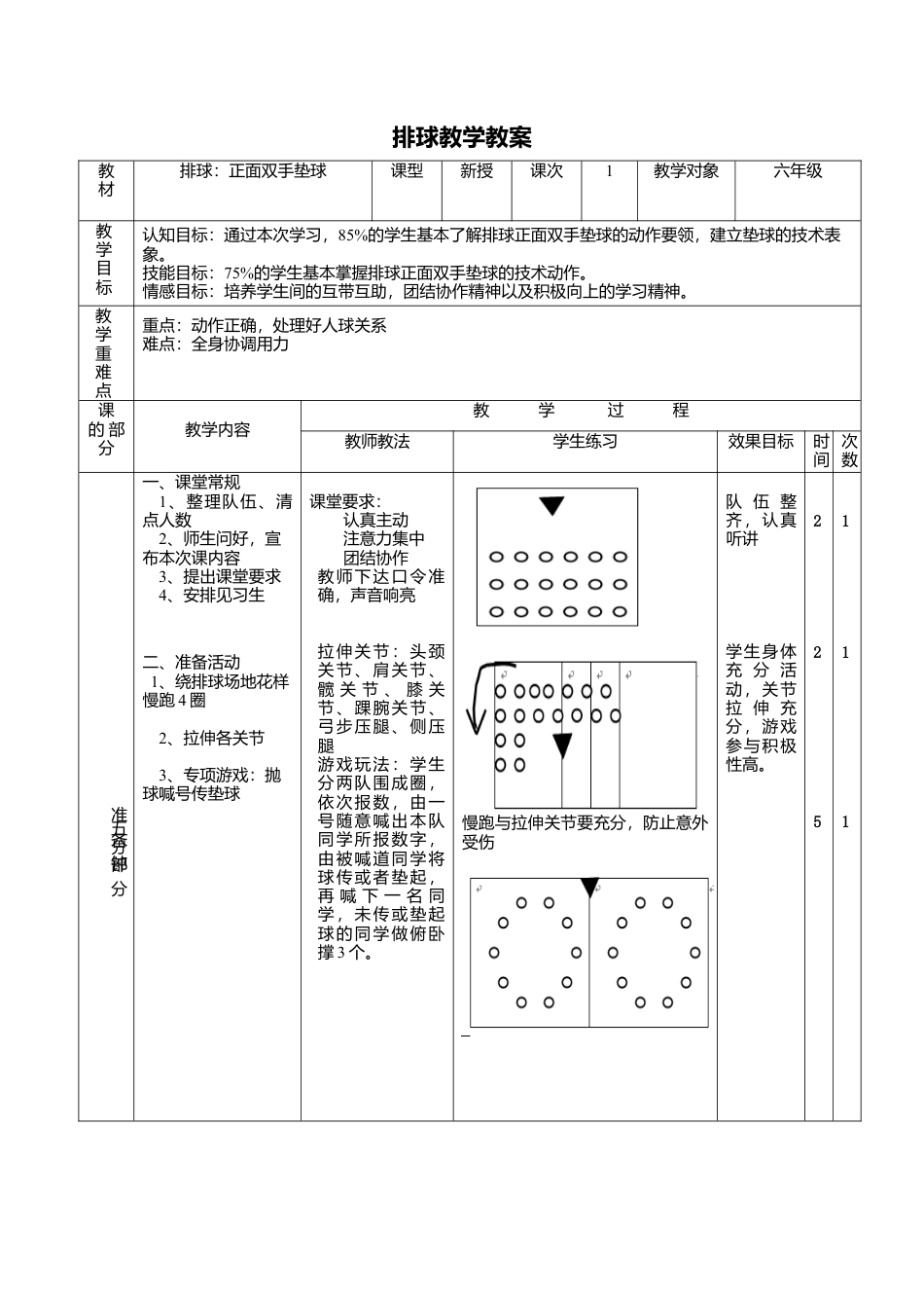 1-小学排球教学教案.docx_第1页