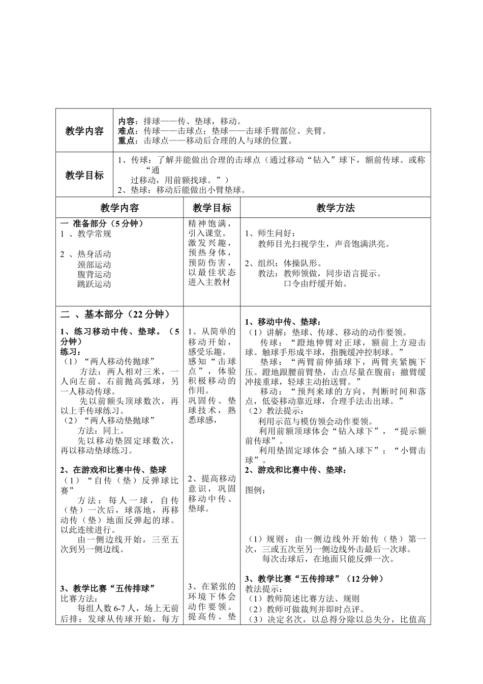 26-排球传垫球教案.docx_第2页