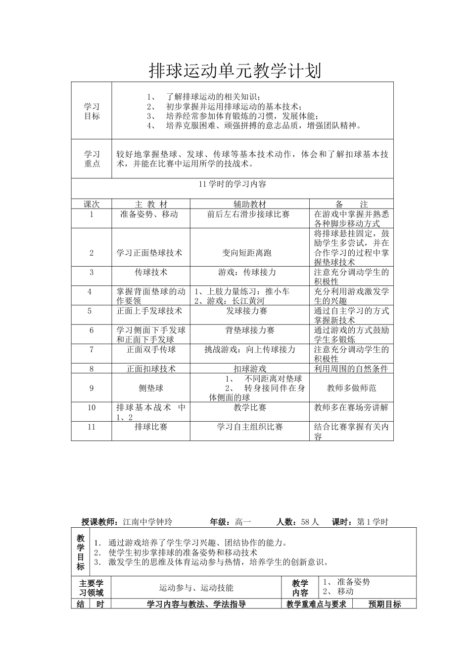 63-排球运动单元计划及教案.docx_第2页