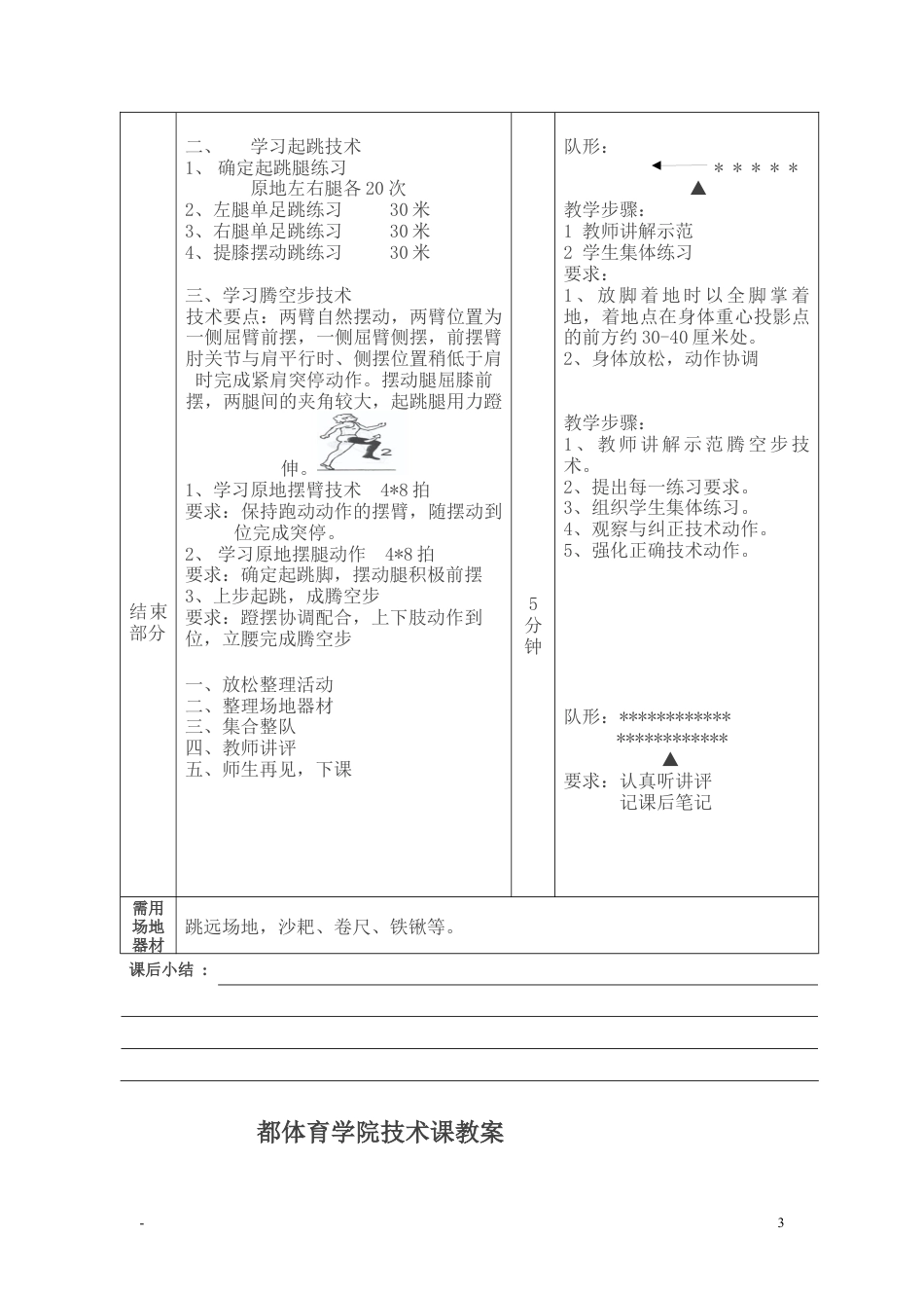 XX大学体育系跳远教案（9课时）.docx_第3页