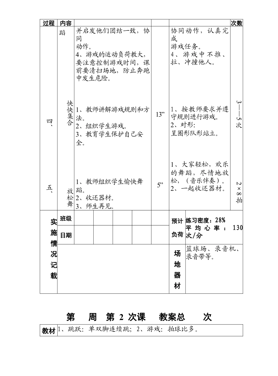 二年级体育课上册教案.docx_第2页