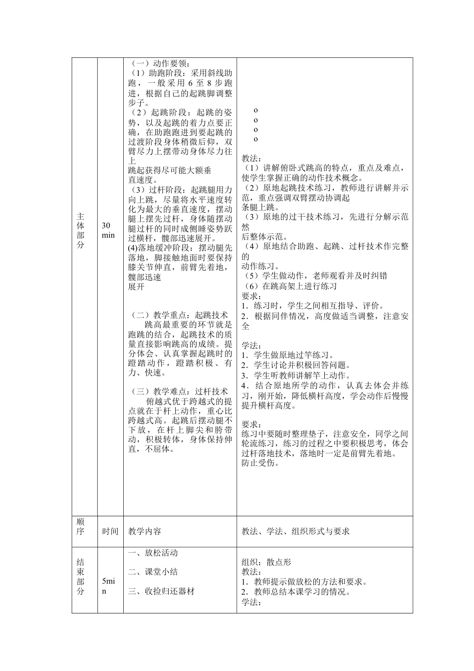 俯越式跳高公开课教案.docx_第2页